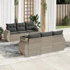 Image de Vidaxl Salon De Jardin Avec Coussins 7 Pcs Gris Clair RÃ©sine TressÃ©e