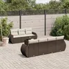 Image de vidaXL Salon de jardin 8 pcs avec coussins marron résine tressée3221132