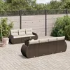 Image de Vidaxl Salon De Jardin 8 Pcs Avec Coussins Marron RÃ©sine TressÃ©e