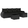 Image de Vidaxl Salon De Jardin 6 Pcs Avec Coussins Noir RÃ©sine TressÃ©e
