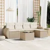 Image de Vidaxl Salon De Jardin Avec Coussins 6 Pcs Beige RÃ©sine TressÃ©e