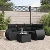 Image de vidaXL Salon de jardin 5 pcs avec coussins noir résine tressée3221314