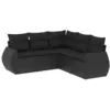 Image de Vidaxl Salon De Jardin 5 Pcs Avec Coussins Noir RÃ©sine TressÃ©e