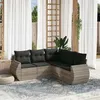Image de vidaXL Salon de jardin 5 pcs avec coussins gris clair résine tressée