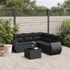 Image de vidaXL Salon de jardin 6 pcs avec coussins noir résine tressée