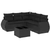 Image de Vidaxl Salon De Jardin 6 Pcs Avec Coussins Noir RÃ©sine TressÃ©e