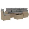 Image de vidaXL Salon de jardin avec coussins 6 pcs beige résine tressée
