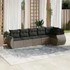 Image de vidaXL Salon de jardin 6 pcs avec coussins gris résine tressée3221389