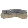 Image de Vidaxl Salon De Jardin Avec Coussins 6 Pcs Beige RÃ©sine TressÃ©e