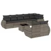 Image de Vidaxl Salon De Jardin 9 Pcs Avec Coussins Gris RÃ©sine TressÃ©e