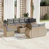 Image de vidaXL Salon de jardin avec coussins 9 pcs beige résine tressée3221648