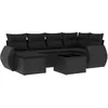 Image de Vidaxl Salon De Jardin 7 Pcs Avec Coussins Noir RÃ©sine TressÃ©e