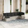 Image de vidaXL Salon de jardin avec coussins 7 pcs gris clair résine tressée3221681