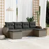 Image de vidaXL Salon de jardin 6 pcs avec coussins gris résine tressée3221719