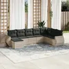 Image de vidaXL Salon de jardin 8 pcs avec coussins gris clair résine tressée3221761