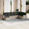 Image de Vidaxl Salon De Jardin 8 Pcs Avec Coussins Gris Clair RÃ©sine TressÃ©e