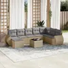 Image de vidaXL Salon de jardin avec coussins 9 pcs beige résine tressée3221768