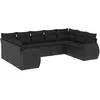 Image de Vidaxl Salon De Jardin 9 Pcs Avec Coussins Noir RÃ©sine TressÃ©e