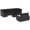 Image de Vidaxl Salon De Jardin 10 Pcs Avec Coussins Noir RÃ©sine TressÃ©e