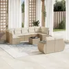 Image de Vidaxl Salon De Jardin Avec Coussins 10 Pcs Beige RÃ©sine TressÃ©e