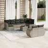 Image de Vidaxl Salon De Jardin Avec Coussins 10 Pcs Gris Clair RÃ©sine TressÃ©e