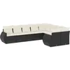 Image de Vidaxl Salon De Jardin 9 Pcs Avec Coussins Noir RÃ©sine TressÃ©e