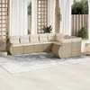 Image de Vidaxl Salon De Jardin Avec Coussins 9 Pcs Beige RÃ©sine TressÃ©e