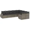 Image de Vidaxl Salon De Jardin 9 Pcs Avec Coussins Gris RÃ©sine TressÃ©e