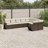 Image de Vidaxl Salon De Jardin Avec Coussins 9 Pcs Marron RÃ©sine TressÃ©e