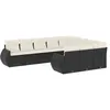 Image de Vidaxl Salon De Jardin 10 Pcs Avec Coussins Noir RÃ©sine TressÃ©e
