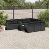 Image de vidaXL Salon de jardin 11 pcs avec coussins noir résine tressée3221894