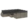 Image de Vidaxl Salon De Jardin 11 Pcs Avec Coussins Gris RÃ©sine TressÃ©e