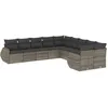 Image de Vidaxl Salon De Jardin Avec Coussins 10 Pcs Gris RÃ©sine TressÃ©e