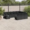 Image de vidaXL Salon de jardin 11 pcs avec coussins noir résine tressée3221924