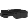 Image de Vidaxl Salon De Jardin 11 Pcs Avec Coussins Noir RÃ©sine TressÃ©e