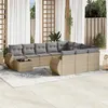 Image de vidaXL Salon de jardin 11 pcs avec coussins beige résine tressée3221928
