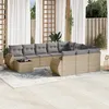Image de Vidaxl Salon De Jardin 11 Pcs Avec Coussins Beige RÃ©sine TressÃ©e