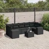 Image de vidaXL Vidaxl Salon De Jardin 8 Pcs Avec Coussins Noir Résine Tressée