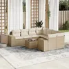 Image de vidaXL Salon de jardin avec coussins 9 pcs beige résine tressée3222357