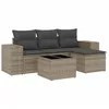 Image de Vidaxl Salon De Jardin 5 Pcs Avec Coussins Gris RÃ©sine TressÃ©e