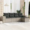 Image de Vidaxl Salon De Jardin 5 Pcs Avec Coussins Gris Clair RÃ©sine TressÃ©e