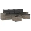 Image de Vidaxl Salon De Jardin 6 Pcs Avec Coussins Gris RÃ©sine TressÃ©e