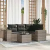 Image de vidaXL Salon de jardin 5 pcs avec coussins gris clair résine tressée3222521