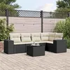Image de vidaXL Salon de jardin 6 pcs avec coussins noir résine tressée3222535