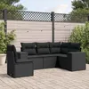 Image de Vidaxl Salon De Jardin 5 Pcs Avec Coussins Noir RÃ©sine TressÃ©e