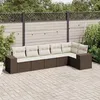 Image de vidaXL Salon de jardin avec coussins 6 pcs marron résine tressée3222592