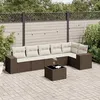 Image de vidaXL Salon de jardin avec coussins 7 pcs marron résine tressée3222602