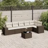 Image de Vidaxl Salon De Jardin Avec Coussins 7 Pcs Marron RÃ©sine TressÃ©e