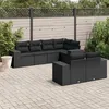 Image de vidaXL Salon de jardin 7 pcs avec coussins noir résine tressée