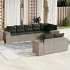 Image de Vidaxl Salon De Jardin 8 Pcs Avec Coussins Gris Clair RÃ©sine TressÃ©e